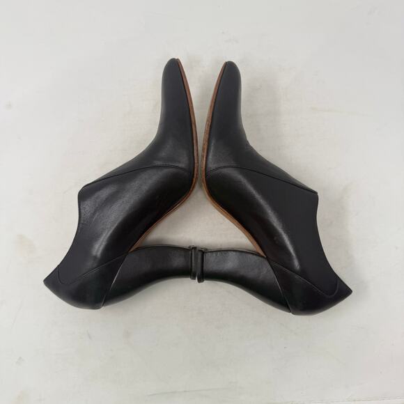 John Fluevog Kendra Pointed Toe Leather Heels Black Beige Leather Size 8 - Picture 12 of 15